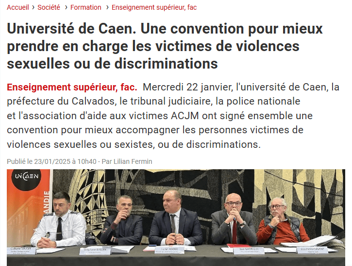 Image article Tendanceouest à proos de la convention pour l'aide aux victimes de violences sexuelles ou sexistes, et de discriminations