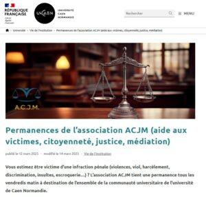 www.unicaen.fr - Permanences de l’association ACJM