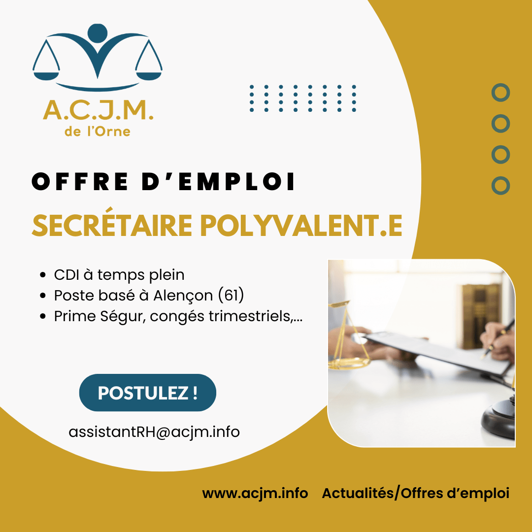 ACJM Orne CDI secretaire polyvalent.e