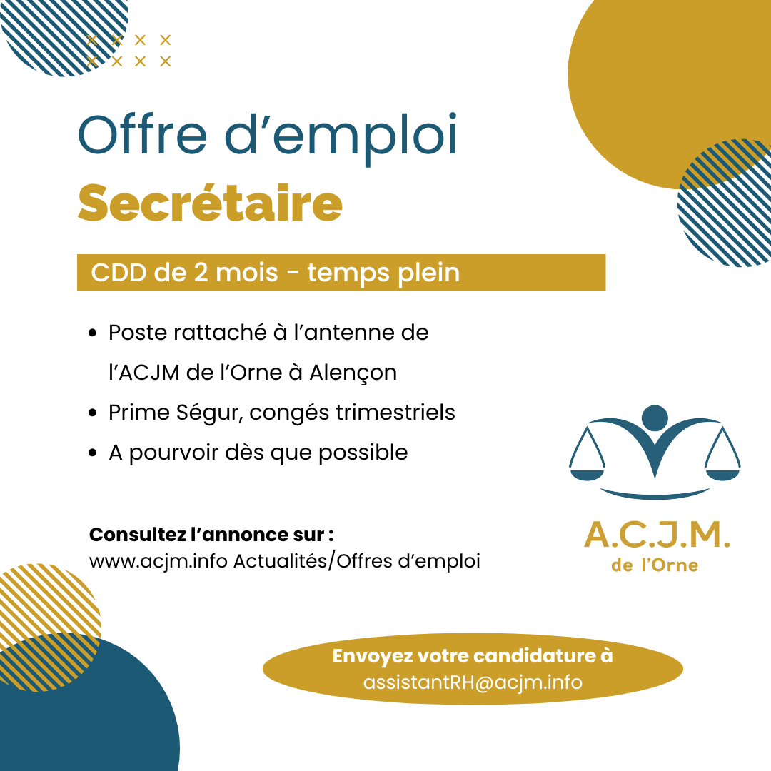 visuel de l'offre d'meploi secrétaire à Alençon