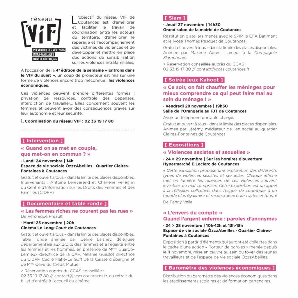 depliant Entrons dans le VIF du sujet 2025 2