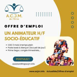 ACJM Orne recrute animateur-trice socio-educatif