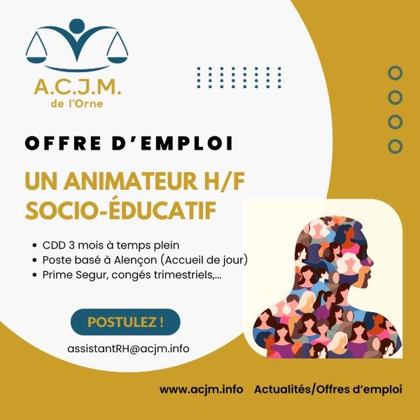 ACJM Orne recrute animateur-trice socio-educatif