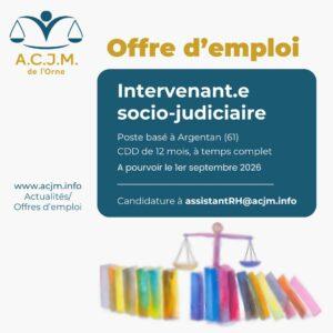 ACJM Orne CDD intervenant.e socio-judiciaire