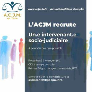 ACJM Orne CDI intervenant.e socio-judiciaire
