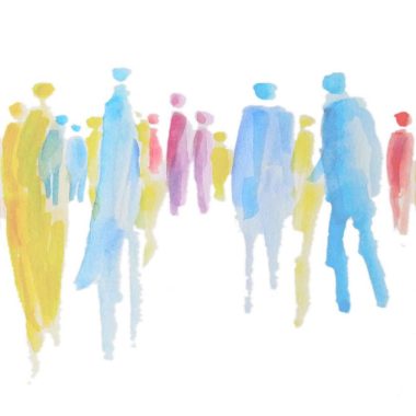 silhouettes ACJM illustration Aide aux victimes : silhouettes type peinture en couleur